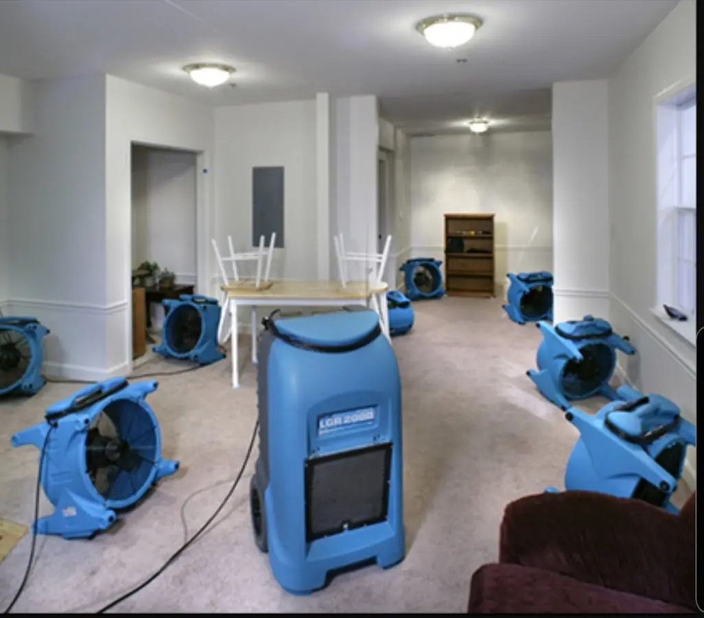 Air movers and dehumidifier setup for Water Extraction & Removal in Yulee